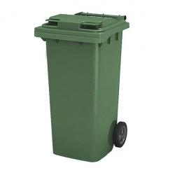 Бак для мусора 240Л, с крышкой, на колесах, п/э, цвет зеленый 24.C29 Green