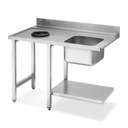 Стол для ПММ Smeg WT5120 для купольных ПММ с мойкой и отверстием для слива, соединение слева – купить в RuOborudovanie.ru с доставкой до двери Купить стол для пмм smeg wt5120 для купольных пмм с мойкой и отверстием для слива, соединение слева – цена от завода, доставка до двери | RuOborudovanie.ru